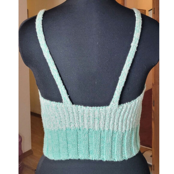 Free People Here All Day Brami Knit Tank Top Bralette XS Cropped Boho Y2K Fairy - Picture 8 of 9